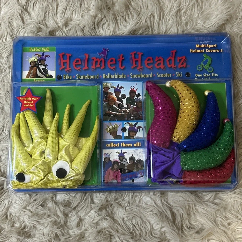 Helmet Headz Multi-Sport kids Helmet Covers 2 OSFA Puffer Fish Jester Costume